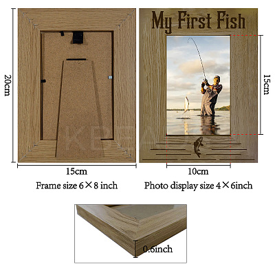 Rectangle Wood Photo Frames AJEW-WH20021-013-1