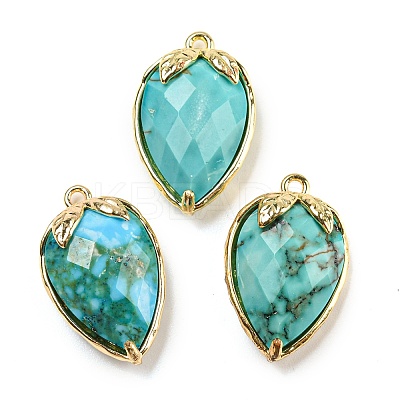 Natural Turquoise Faceted Pendants G-M431-06G-08-1