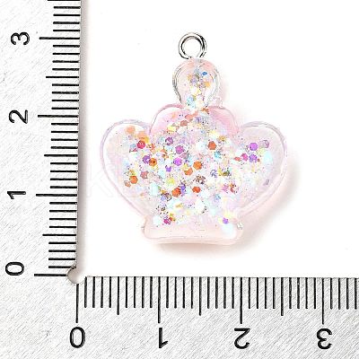 Transparent Resin Pendants RESI-H036-01F-1