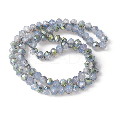 Electroplate Transparent Glass Beads Strands EGLA-YW0001-64A-1
