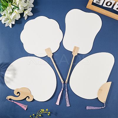 4Pcs 4 Styles Paper Fans AJEW-GF0011-45A-1