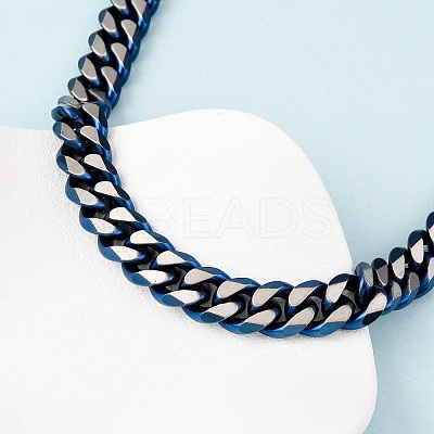 12MM 304 Stainless Steel Cuban Link Chain Necklaces NJEW-C099-04B-01-1