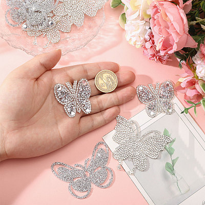 18Pcs 3 Styles Butterfly Hotfix Rhinestone Appliques DIY-CA0007-62-1