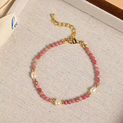 Natural Red Jasper Beaded Bracelets for Women EX6667-2-1