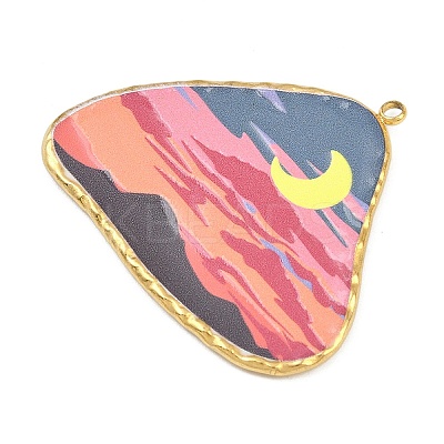 Printed 304 Stainless Steel Pendants STAS-P419-08G-01-1