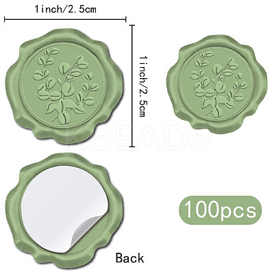 100Pcs Adhesive Wax Seal Stickers DIY-CP0010-54F-1