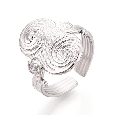 Adjustable 304 Stainless Steel Cuff Open Rings for Women RJEW-N052-24P-1