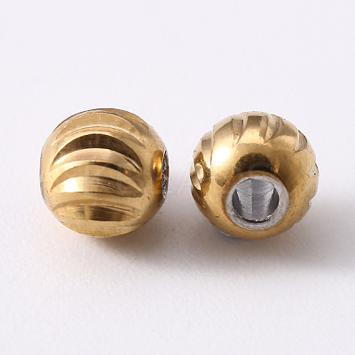 201 Stainless Steel Corrugated Beads LS-X-STAS-S103-17C-G-1