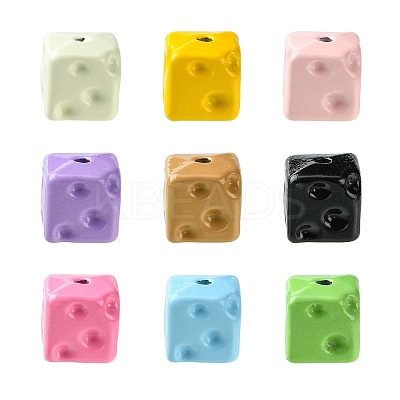 45Pcs 9 Colors Baking Paint Alloy Beads FIND-CJ0003-24-1