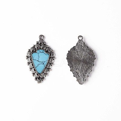 Synthetic Turquoise Pendants PALLOY-N157-037-1