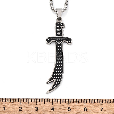 201 Stainless Steel Pendant Necklaces LS-NJEW-C066-09P-1