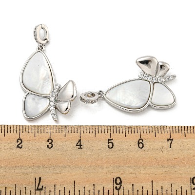 Brass Micro Pave Clear Cubic Zirconia Pendants KK-L211-019P-01-1