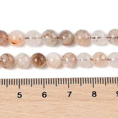 Natural Black Gold Rutilated Quartz Beads Strands G-H093-B02-6MM-1