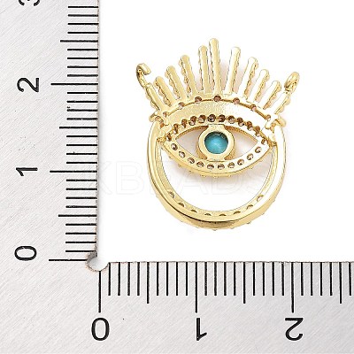 Evil Eye Rack Plating Brass Micro Pave Cubic Zirconia Pendants KK-Z071-69G-02-1