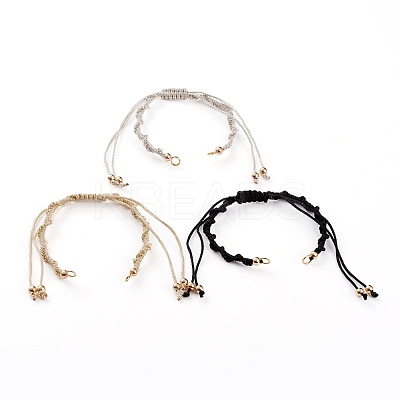 Adjustable Polyester Thread Braided Beaded Bracelet Making AJEW-JB00895-1