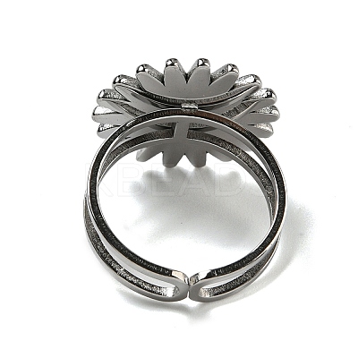 Sun 304 Stainless Steel Open Cuff Rings STAS-Z060-08P-05-1