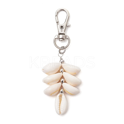 Natural Cowrie Shell Pendant Decorations HJEW-JM03096-02-1