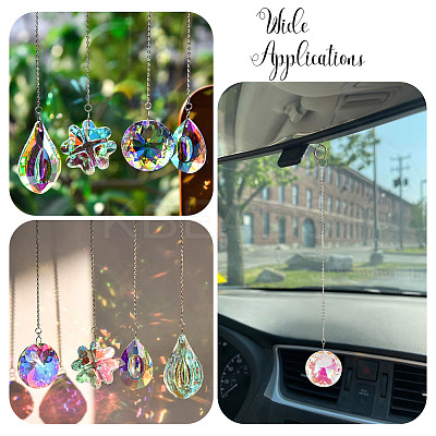 1Pc Transparent Glass Hanging Suncatchers AJEW-TADJ0001-02B-1