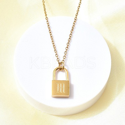 304 Stainless Steel Rolo Chain Pendant Necklaces NJEW-S444-01G-13-1