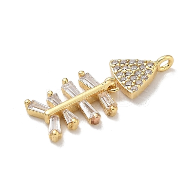 Rack Plating Brass Micro Pave Clear Cubic Zirconia Pendants KK-G515-23G-1