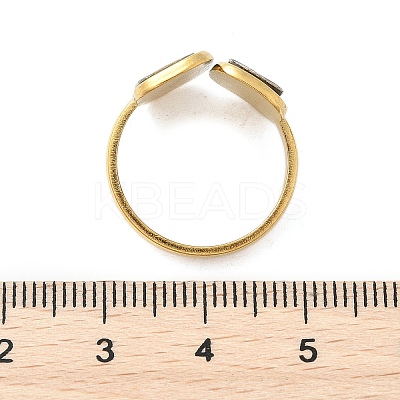 Rectangle 304 Stainless Steel Paua Shell Cuff Rings for Women X-RJEW-G346-04G-01-1