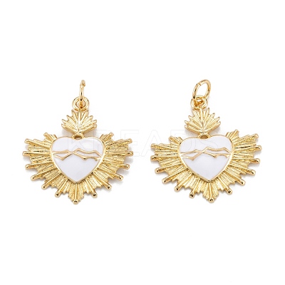 Real 18K Gold Plated Brass Enamel Pendants KK-A155-15G-1