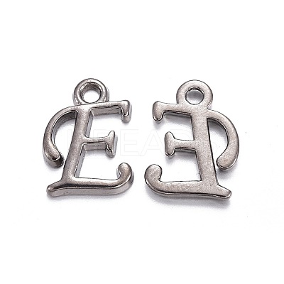 Gunmetal Plated Alloy Letter Pendants LS-PALLOY-J718-01B-E-1