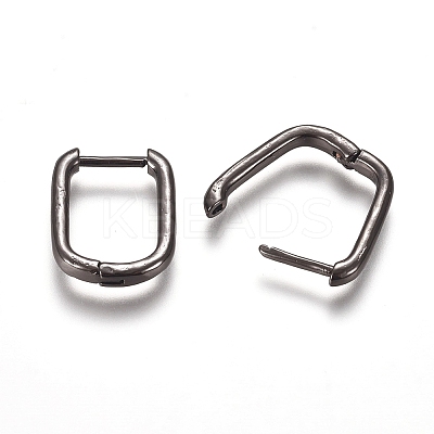 Brass Huggie Hoop Earrings LS-EJEW-L234-61-B-1
