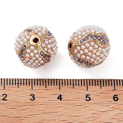 Golden Plated Alloy Rhinestone Beads FIND-E046-13G-02-1