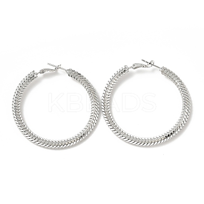Brass Chain Wrap Big Hoop Earrings for Women EJEW-A070-04P-1