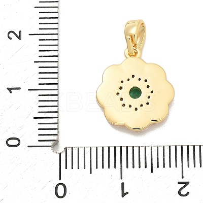 Brass Micro Pave Cubic Zirconia Pendents KK-M303-02G-08-1