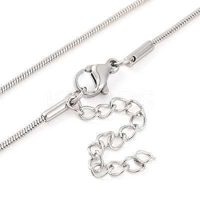 201 Stainless Steel Round Snake Chain Necklaces for Women LS-NJEW-G140-06B-P-1-1
