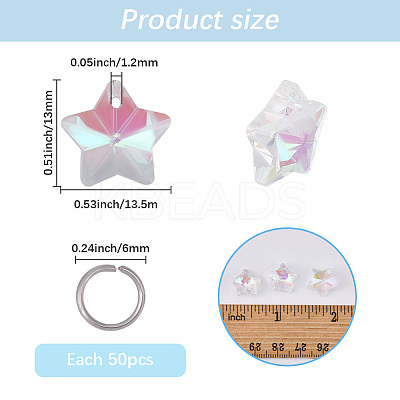 50Pcs Electroplate Glass Charms GLAA-SP0001-89-1