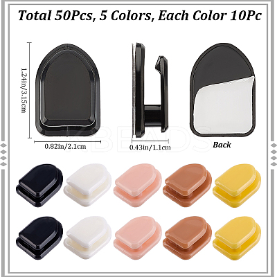 50Pcs 5 Colors Self-adhesive ABS Plastic Car Headrest Hook FIND-CP0002-52-1
