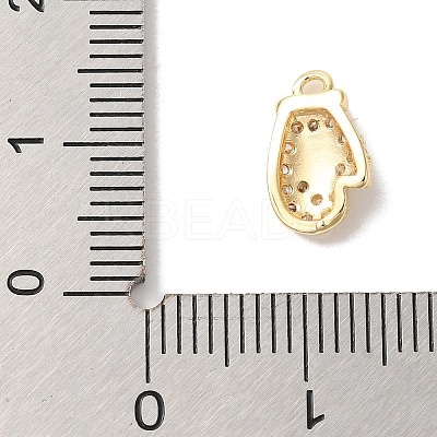 Christmas Theme Brass Micro Pave Cubic Zirconia Charms KK-P278-11G-1