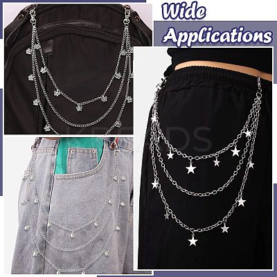 3Pcs Iron Chain Belts HJEW-CJ00080-1