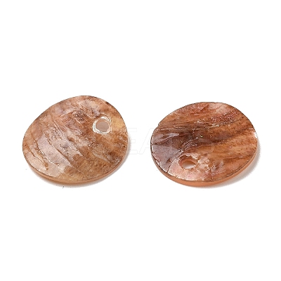 Spray Painted Natural Akoya Shell Charms SHEL-F007-15A-01-1