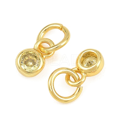 Brass Pave Cubic Zirconia Charms CU-CBA3D67-13G-07-1