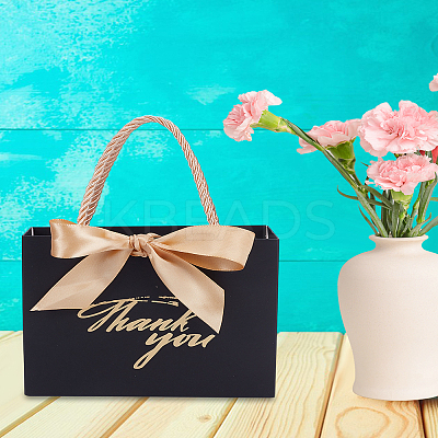 4Pcs Rectangle Paper Wrapping Handle Bags with Ribbon CARB-LP0001-46-1