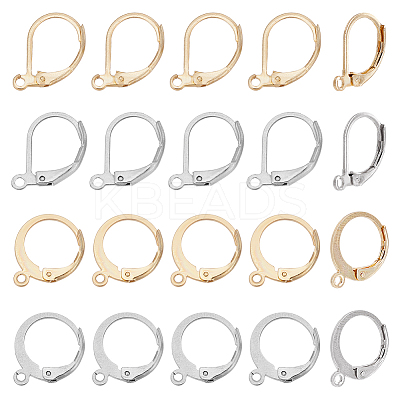 120Pcs 4 Styles 304 Stainless Steel Leverback Earring Findings STAS-ME0001-22-1