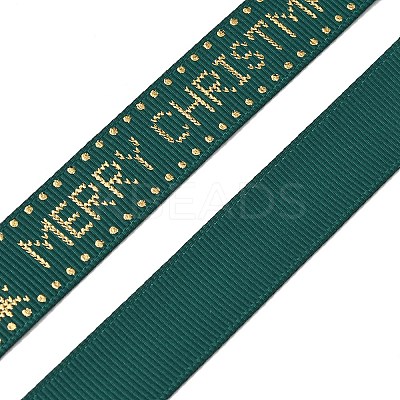 Flat Christmas Theme Polyester Grosgrain Ribbon OCOR-YWC0001-01A-03-1