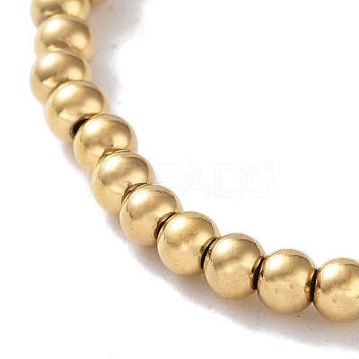 316 Surgical Stainless Steel Round Beaded Stretch Bracelets BJEW-M305-01B-G-1