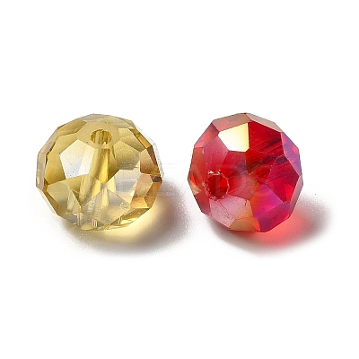 Electroplate Faceted Rondelle AB Color Plated Transparent Glass Beads GLAA-R152-10mm-M2-1
