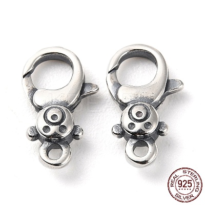 925 Thailand Sterling Silver Lobster Claw Clasp Rhinestone Settings STER-D003-05A-AS-1