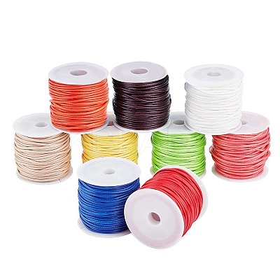 9 Rolls 9 Colors Waxed Polyester Cords YC-PH0002-24-1.5mm-1