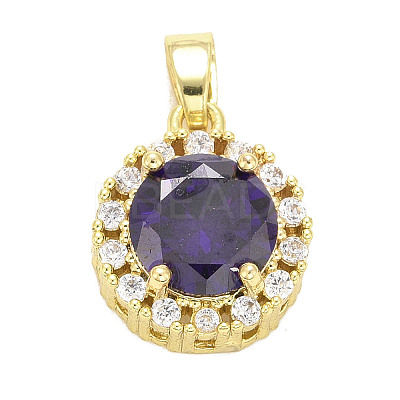 Brass Micro Pave Cubic Zirconia Pendants LS-KK-E277-02G-1