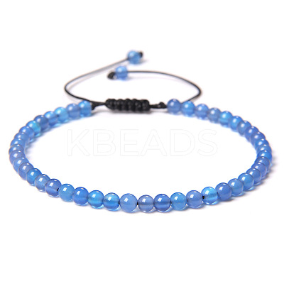Adjustable Women's Blue Agate Beaded Bracelet CN3407-10-1