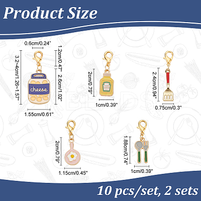 Tableware Theme Pendant Stitch Markers HJEW-AB00373-1