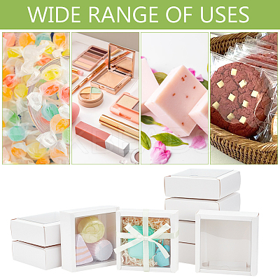 Square Paper Biscuit Boxes with Clear PVC Window LS-CON-WH0098-16A-02-1