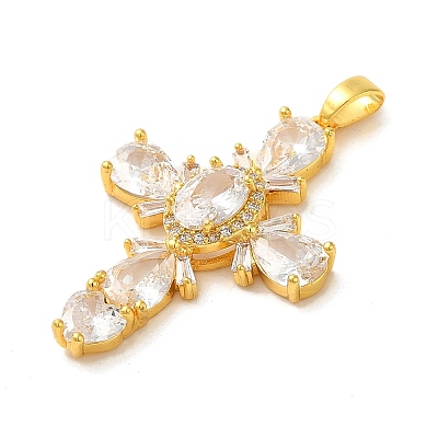 Brass Micro Pave Clear Cubic Zirconia Pendants FIND-Z041-17G-1